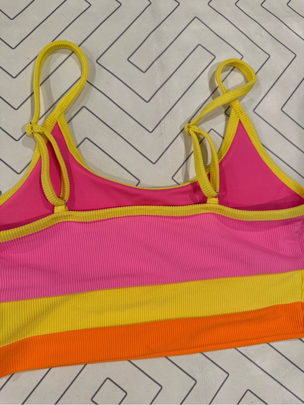 Beach Riot Ribbed Neon Colorblock Bikini Top - Picture 7 of 9